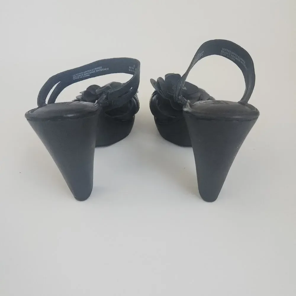Born Flower Leather Sandals Black - Picture 4 of 10